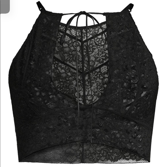 Kiki De Montparnasse Black Lace Halter Bralette - Picture 2 of 6